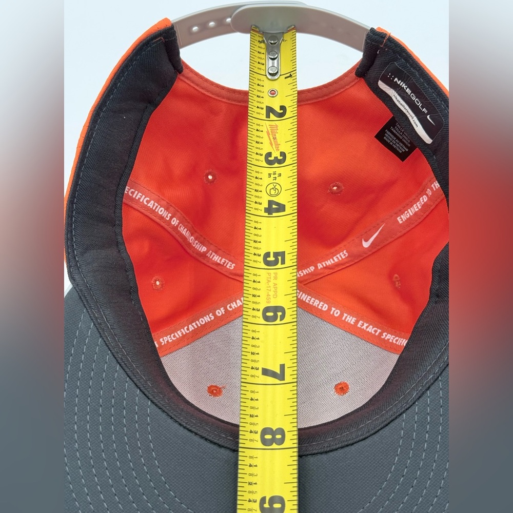 Nike Golf Hat Cap Orange Snapback Adjustable Golf… - image 7
